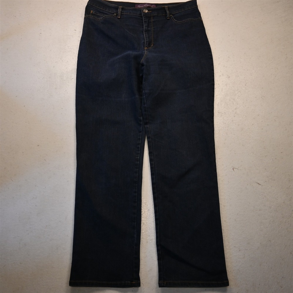 Gloria Vanderbilt 14 Amanda High Rise Classic Tapered Rinse Denim Womens Jeans
